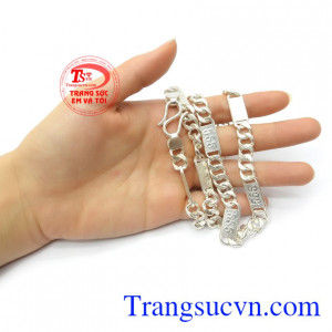 Dây Chuyền Bạc Khắc Cá Tính