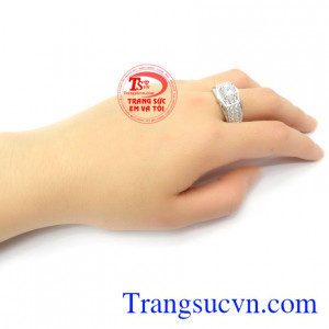 Nhẫn Nam Vàng Trắng May Mắn