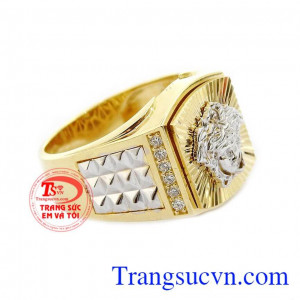 Nhẫn nam vàng cá tính mạnh mẽ