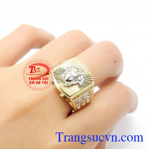 Nhẫn nam vàng cá tính mạnh mẽ