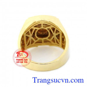 Nhẫn nam vàng cá tính mạnh mẽ