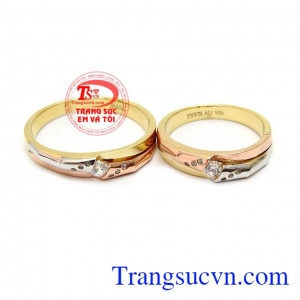 Nhẫn cưới uyên ương vàng 10k