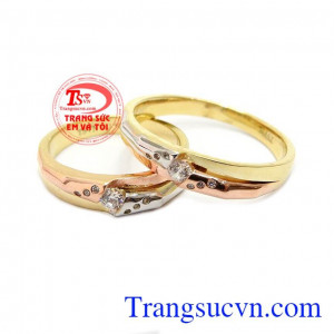 Nhẫn cưới uyên ương vàng 10kNhẫn cưới uyên ương vàng 10k