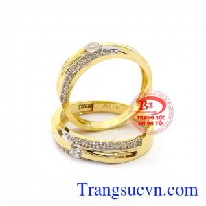 Nhẫn cưới tinh tế vàng 10k
