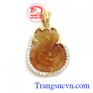 Mặt dây hồ ly tóc vàng nâu