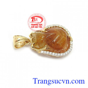 Mặt dây hồ ly tóc vàng nâu