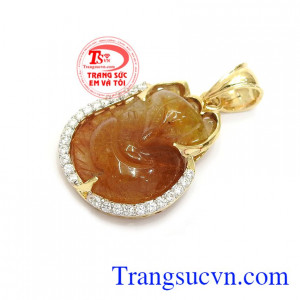 Mặt dây hồ ly tóc vàng nâu