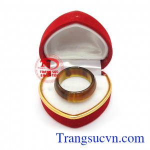 Nhẫn Mã Não Nâu Đẹp
