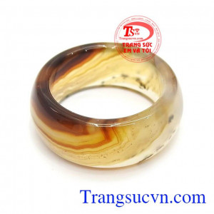 Nhẫn Mã Não Bình An May Mắn