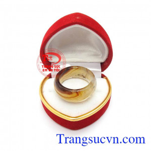 Nhẫn Mã Não Bình An May Mắn