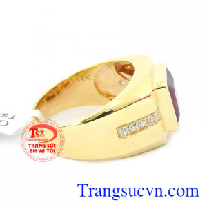 Nhẫn nam ruby đẹp vàng 14k