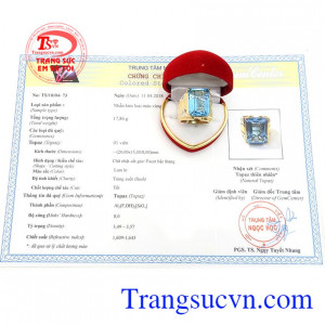 Nhẫn nam topaz đẳng cấp