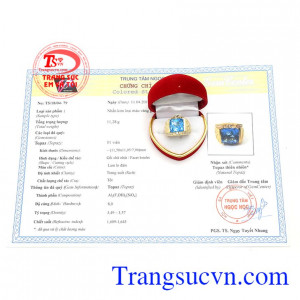 Nhẫn nam topaz thánh giá