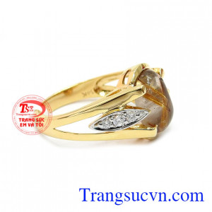 Nhẫn nữ thạch anh tóc sang trọng