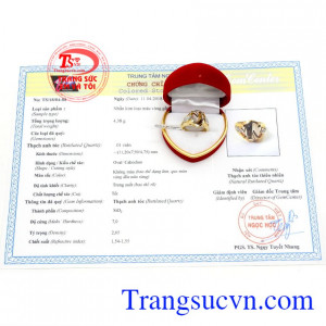 Nhẫn nữ thạch anh tóc sang trọng