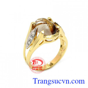 Nhẫn nữ thạch anh tóc sang trọng