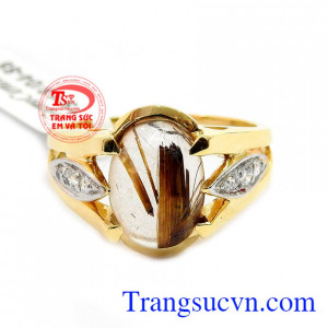 Nhẫn nữ thạch anh tóc sang trọng