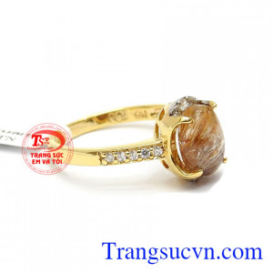 Nhẫn nữ thạch anh tóc mệnh kim