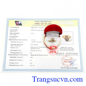 Nhẫn nữ thạch anh tóc mệnh kim