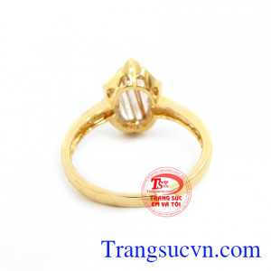 Nhẫn nữ thạch anh tóc nhỏ xinh