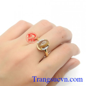 Nhẫn nữ thạch anh tóc đẹpNhẫn nữ thạch anh tóc đẹp