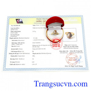Nhẫn nữ thạch anh tóc đẹp