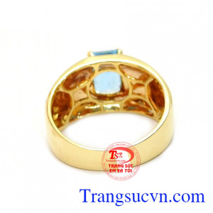 Nhẫn nam topaz lịch lãm