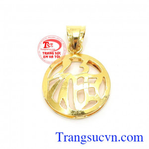 Mặt Dây Chuyền Chữ Phúc Vàng