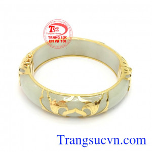 Vòng ngọc cẩm thạch thiên nhiên. Vòng Ngọc Vàng Chữ Phúc
