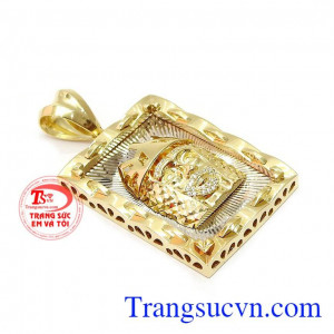 Mặt dây được chế tác từ vàng 10k bền đẹp, sáng bóng. Sản phẩm bảo hành 6 tháng, giao hàng toàn quốc