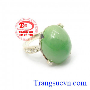 Nhẫn bạc ngọc cẩm thạch đẹp