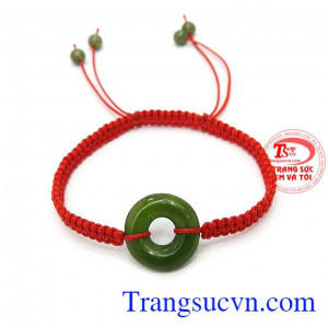 Vòng dây tết đồng tiền thịnh vượng là sản phẩm vòng tay handmade gắn đồng tiền ngọc cẩm thạch may mắn