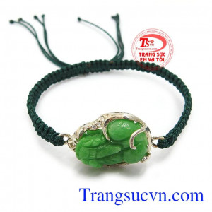 Vòng tết tì hưu mệnh mộc là sản phẩm đẹp, tì hưu ngọc cẩm thạch thiên nhiên bọc bạc