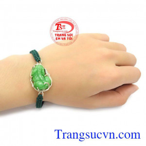 Vòng tết tì hưu mệnh mộc là sản phẩm đẹp, tì hưu ngọc cẩm thạch thiên nhiên bọc bạc