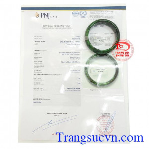 Giấy kiểm định Vòng Tay Ngọc Vạn Sự Như Ý