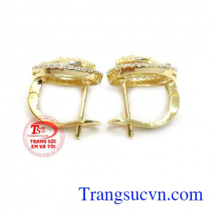 Hoa tai vàng tây nữ đẹp là sản phẩm hoa tai vàng Hàn Quốc, sản phẩm được chế tác 3D tinh tế, thời trang