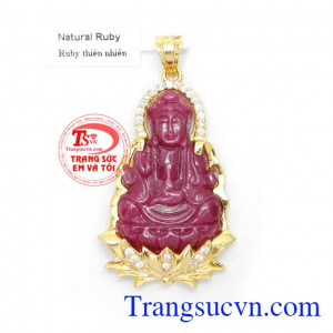 Mặt Dây Phật Bà Ruby May Mắn