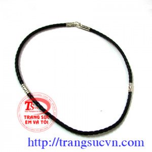 Dây da bịt bạc