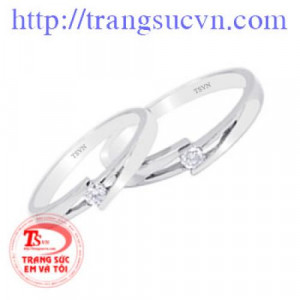 cặp nhẫn cưới vàng trắng
