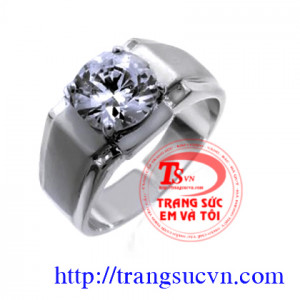 Nhẫn nam kim cương nhân tạo	