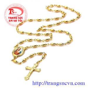 Thiết kế tràng hạt vàng 14k,18k,24k có giấy kiểm định kèm theo Chuỗi mân côi bằng vàng đặt hàng theo yêu cầu.
