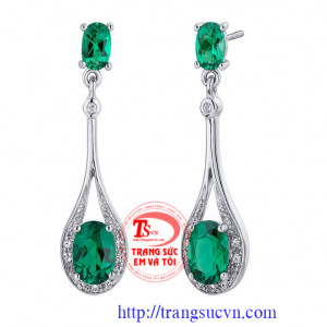 Bông tai ngọc lục bảo-Emerald