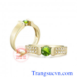 Nhẫn cưới đá peridot