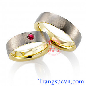 Nhẫn cưới một viên ruby