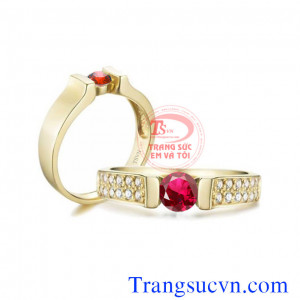 Nhẫn cưới ruby thiên nhiên