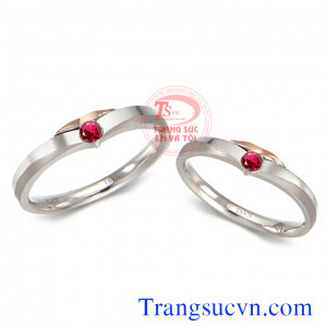 Nhẫn ruby vàng trắng