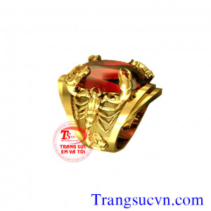 Nhẫn nam bọ cạp ruby