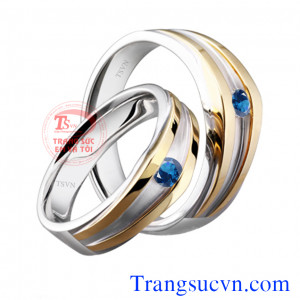 Nhẫn cưới vàng tây sapphire