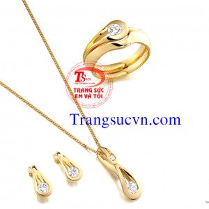 Thích hợp làm quà tặng cho người thân và bạn bè,Bộ trang sức đá topaz