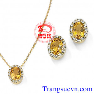 Thích hợp làm quà tặng cho người thân và bạn bè, Thạch anh vàng bộ